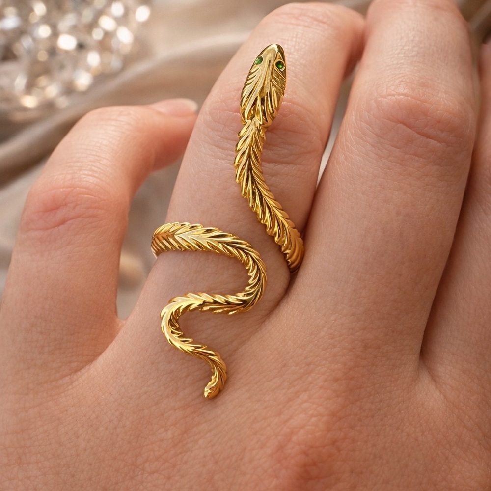 Snake Ring 18k gold plated Stainless Steel